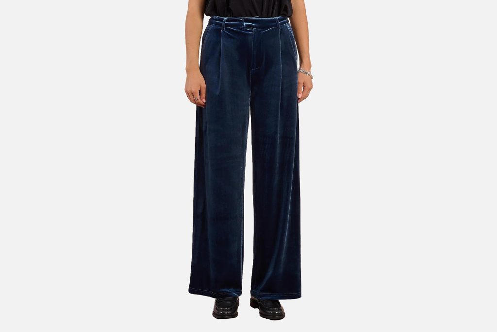 PANTA LARGE VELOUR BLEU DENIM