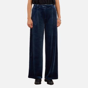 PANTA LARGE VELOUR BLEU DENIM - Image 1