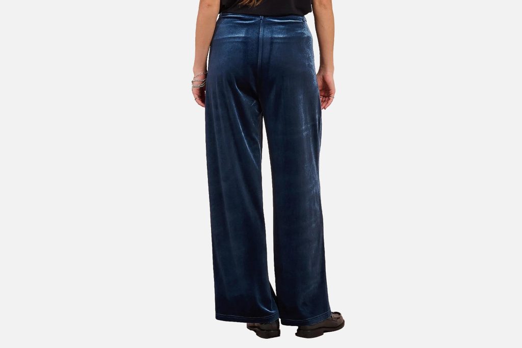 PANTA LARGE VELOUR BLEU DENIM