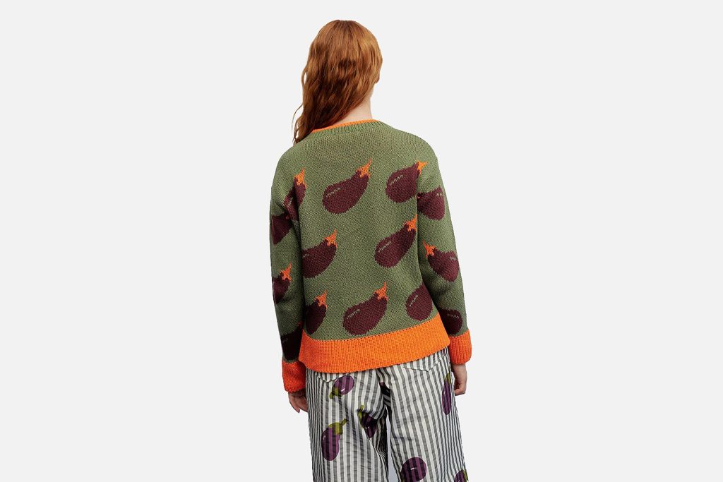 PULL MELANZANE VERT