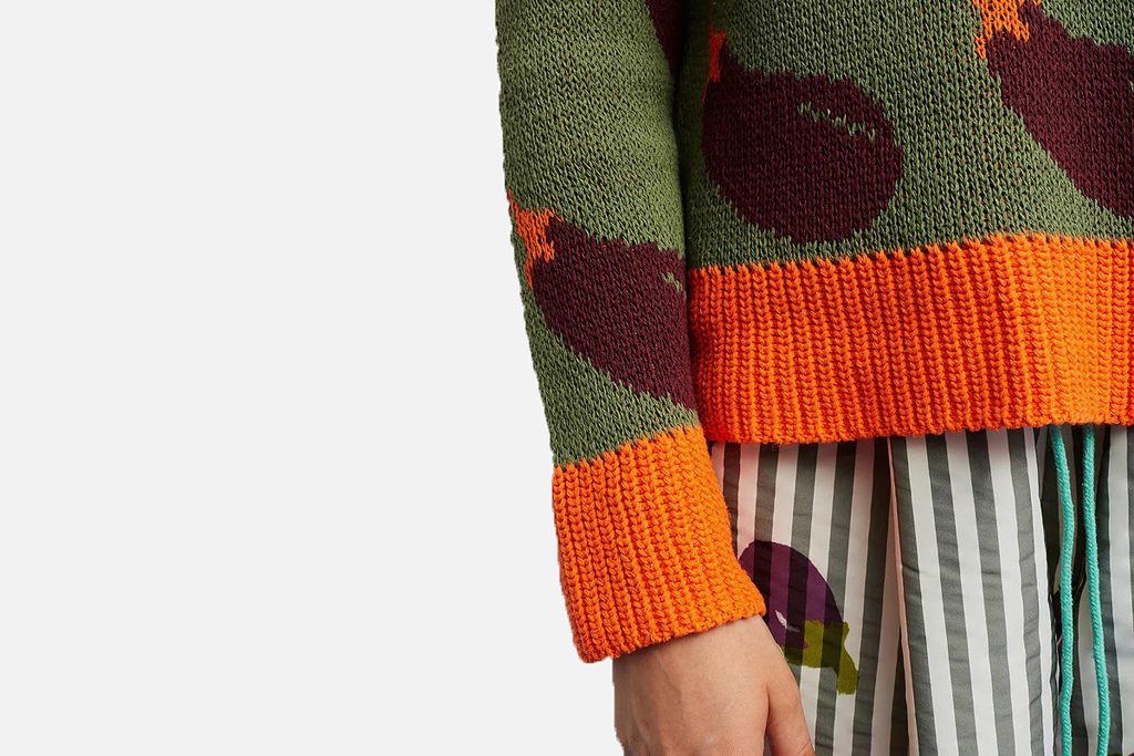 PULL MELANZANE VERT