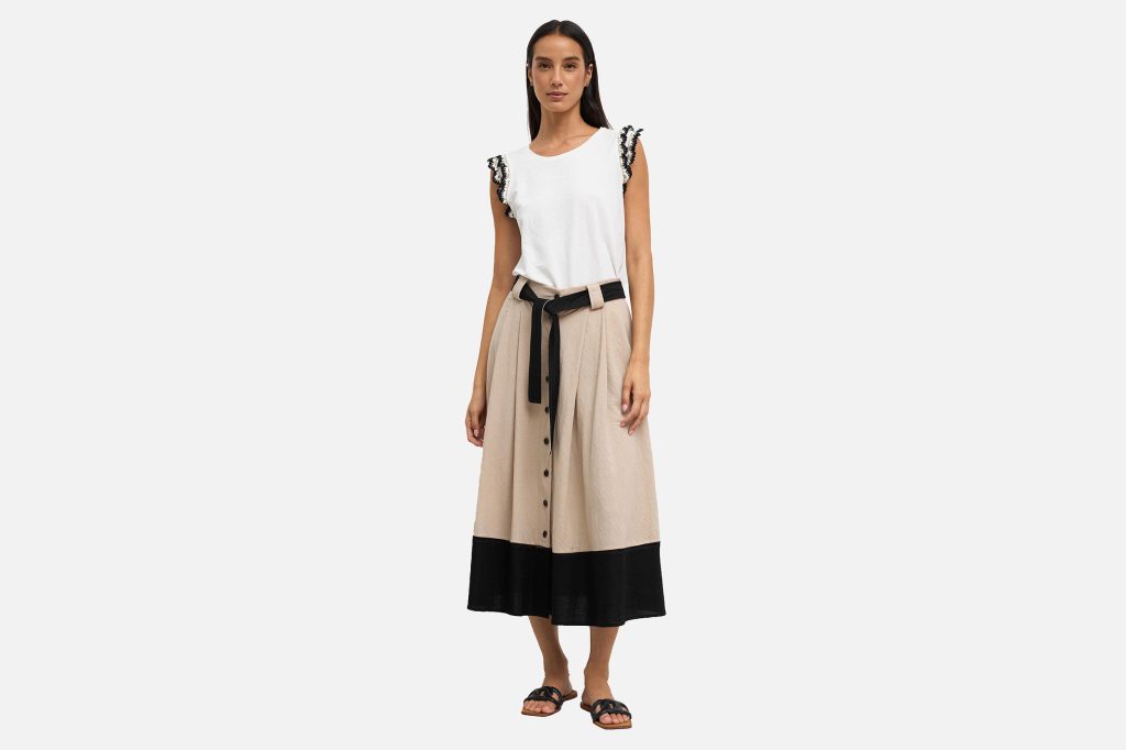 JUPE SISSI BEIGE ET NOIR