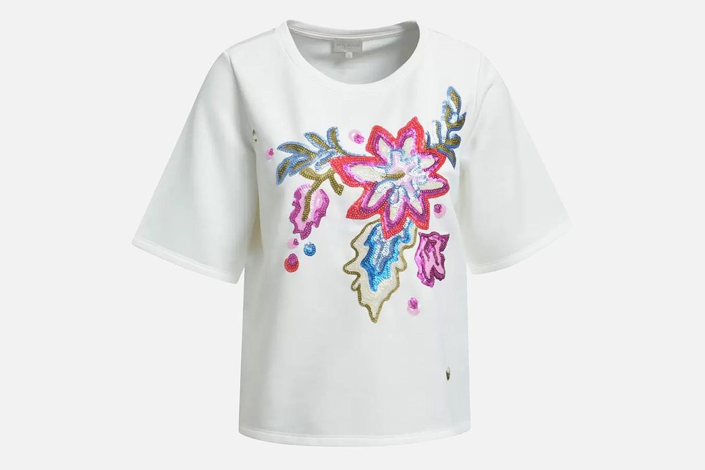 MISTIGRI TSH WHITE FLOWERS