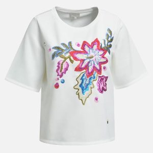 MISTIGRI TSH WHITE FLOWERS – Image 1