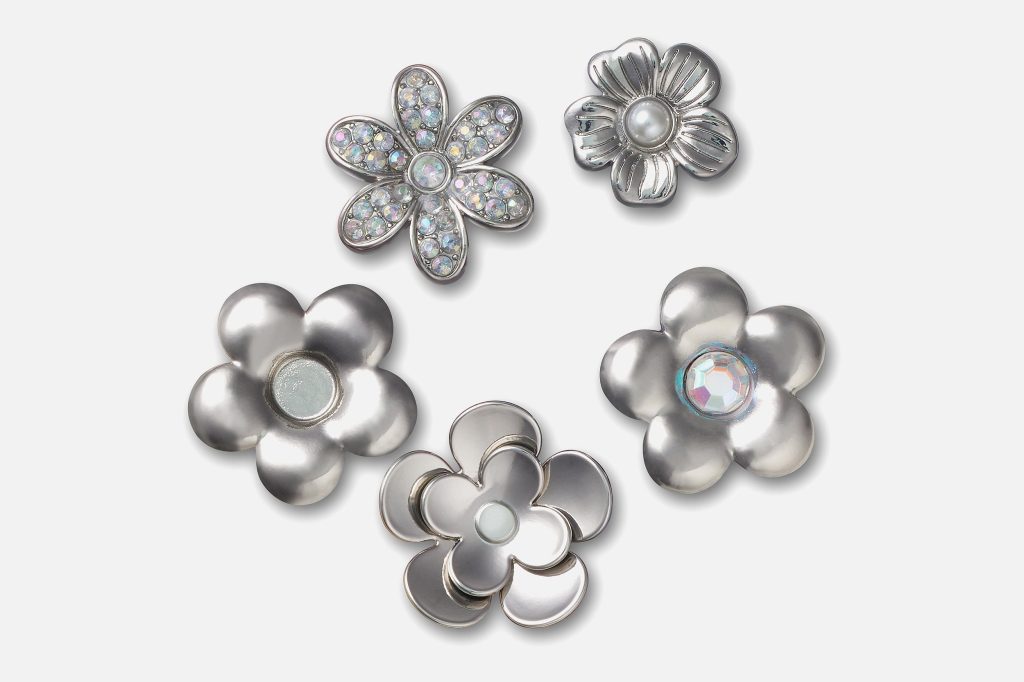 MONOCHROME SLVR FLWRS 5 PACK