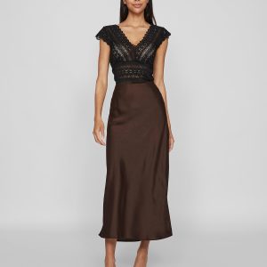 VIELLETTE HW MIDI SKIRT COFFEE BEAN – Image 3