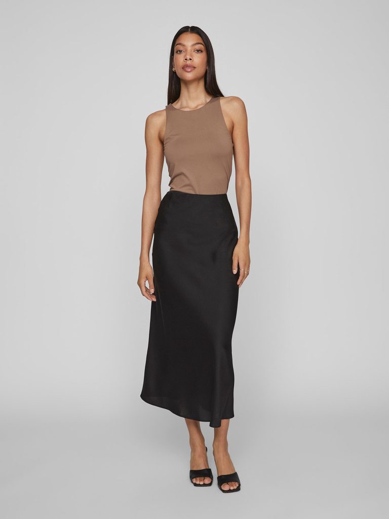 VIELLETTE HW MIDI SKIRT BLACK