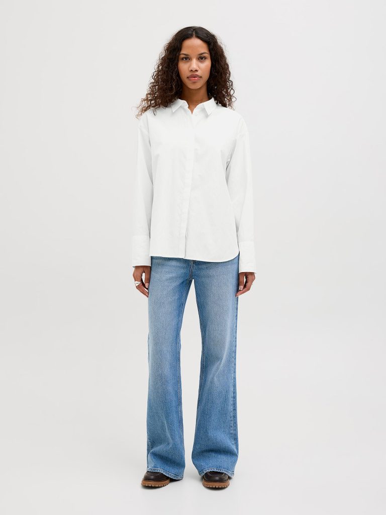 JXCARO POPLIN LS RLX SHIRT NOOS BLANC