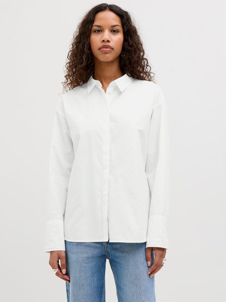 JXCARO POPLIN LS RLX SHIRT NOOS BLANC