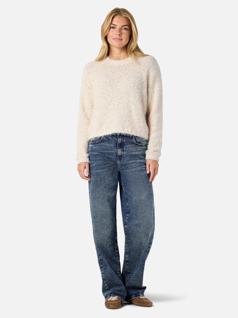 NMSASSY LS ONECK KNIT FWD EGGNOGG