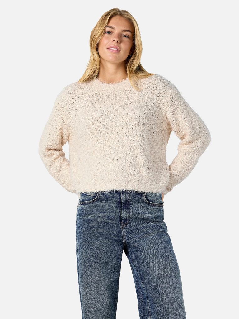 NMSASSY LS ONECK KNIT FWD EGGNOGG