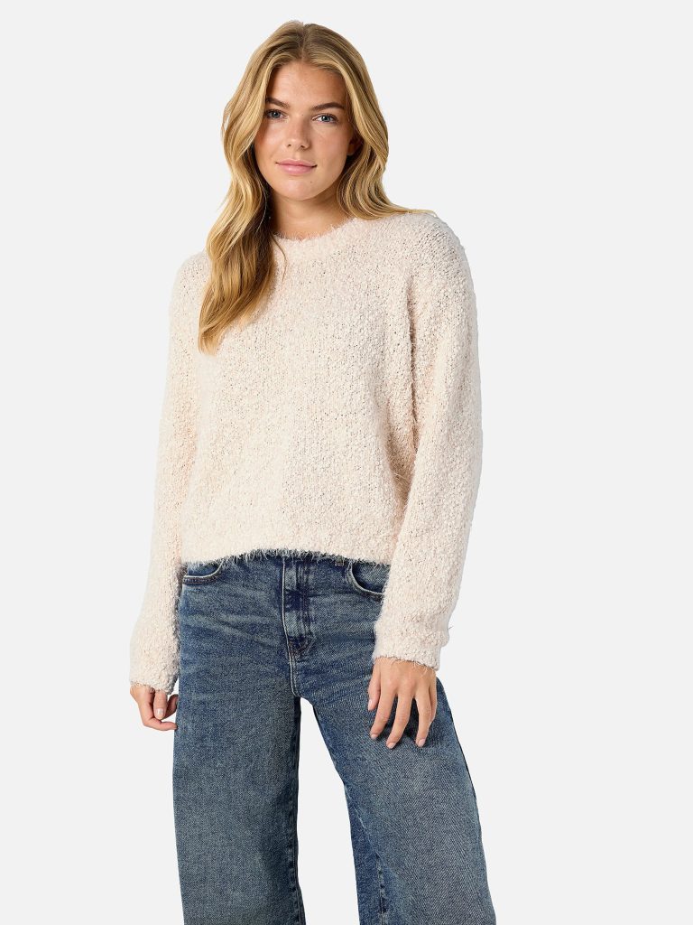 NMSASSY LS ONECK KNIT FWD EGGNOGG