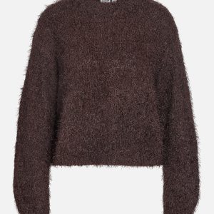NMSASSY LS ONECK KNIT FWD CHOCOLATE PLUM – Image 1