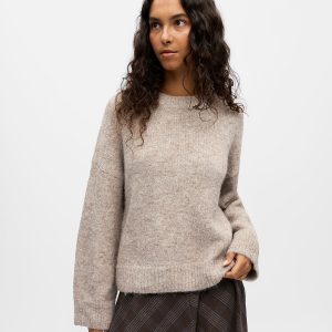 OBJSAGGIA LS LO PULLOVER HUMUS MELANGE – Image 4