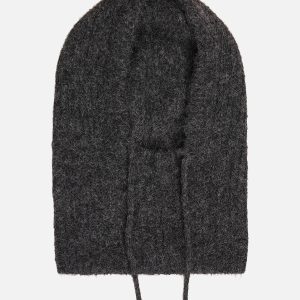 OBJMILU KNIT BALACLAVA DARK GREY MELANGE - Image 1