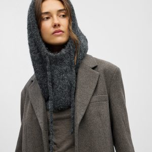 OBJMILU KNIT BALACLAVA DARK GREY MELANGE - Image 2