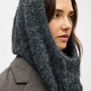OBJMILU KNIT BALACLAVA DARK GREY MELANGE - Image 3