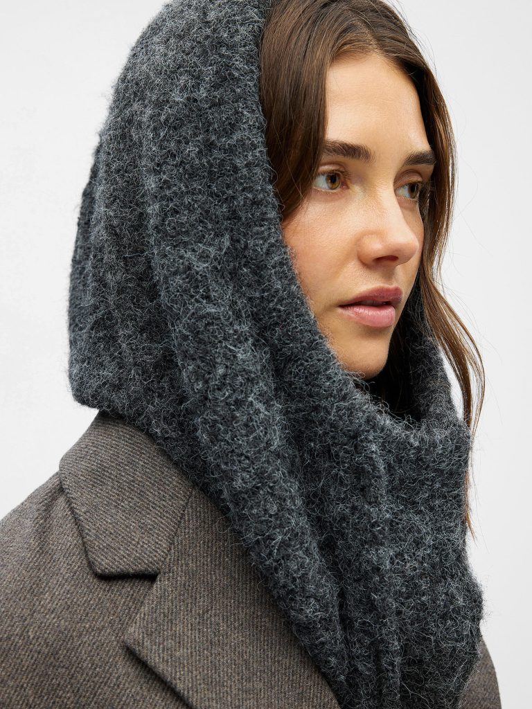 OBJMILU KNIT BALACLAVA DARK GREY MELANGE
