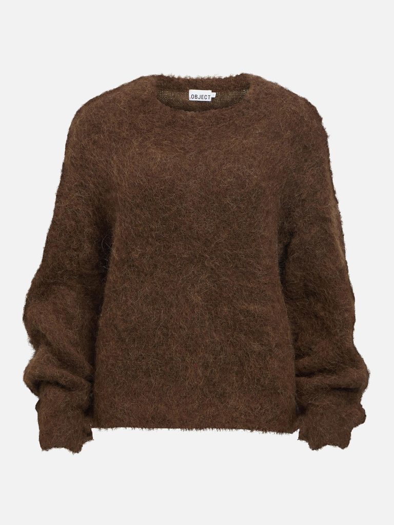 OBJHARRY LS LO KNIT PULLOVER CARAFE MELANGE