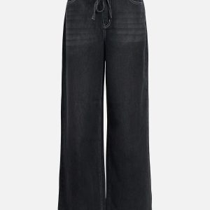 OBJROSIE MW WIDE JEANS NOOS BLACK WASHED - Image 1