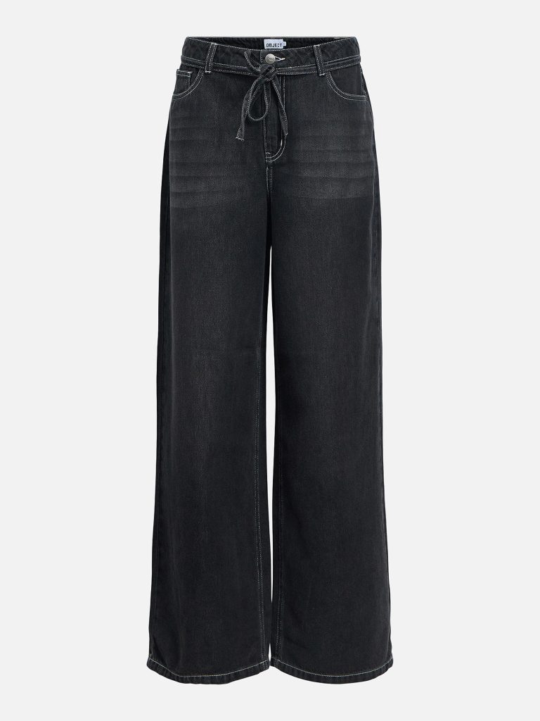 OBJROSIE MW WIDE JEANS NOOS BLACK WASHED