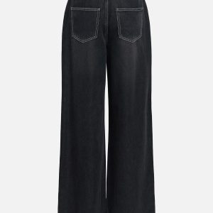 OBJROSIE MW WIDE JEANS NOOS BLACK WASHED - Image 2