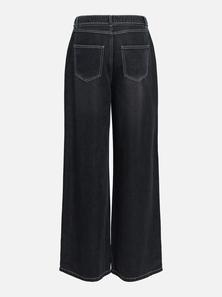 OBJROSIE MW WIDE JEANS NOOS BLACK WASHED