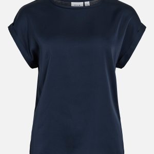 VIELLETTE SS SATIN TOP NAVY BLAZER – Image 1