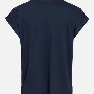 VIELLETTE SS SATIN TOP NAVY BLAZER – Image 2