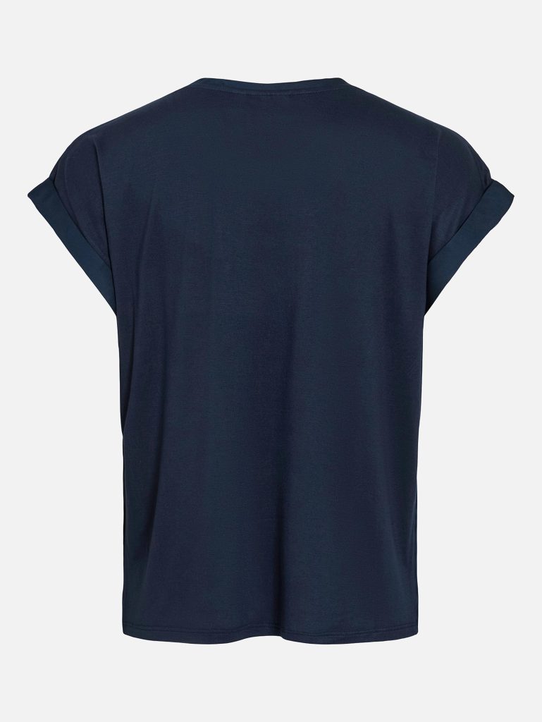 VIELLETTE SS SATIN TOP NAVY BLAZER