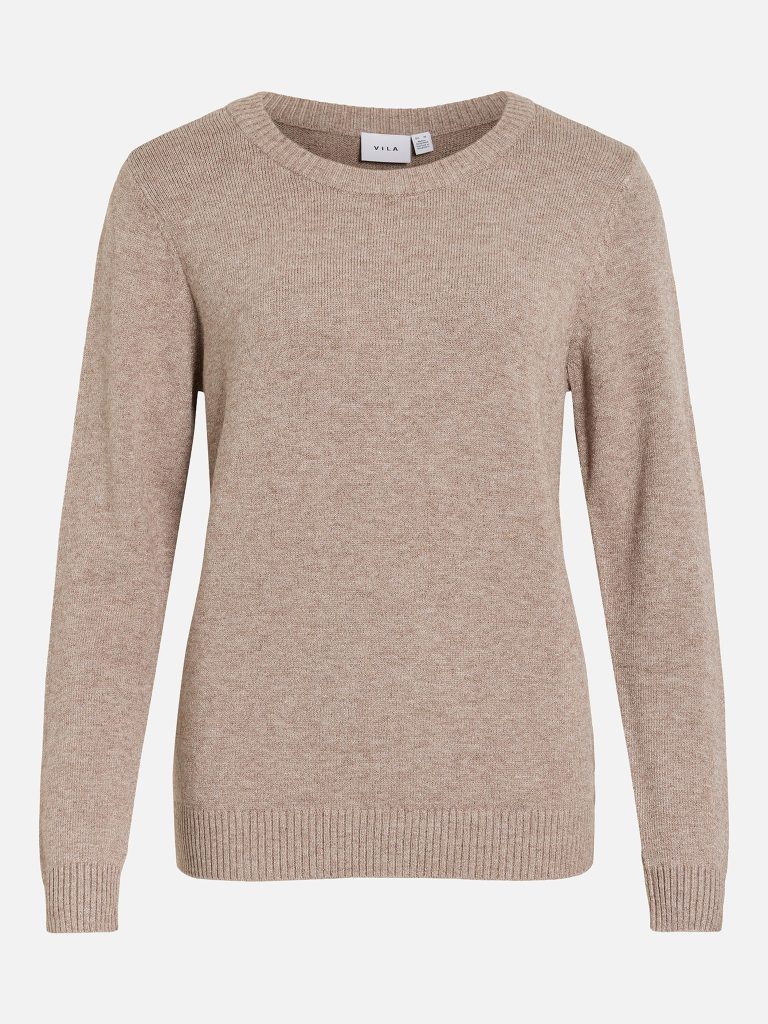 VIRIL ONECK LS KNIT TOP FALCON MELANGE