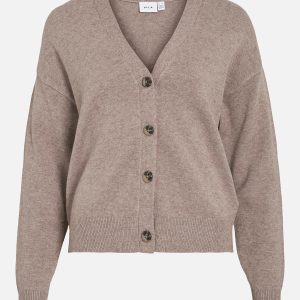 VIRIL VNECK KNIT CARDIGAN FALCON MELANGE – Image 1