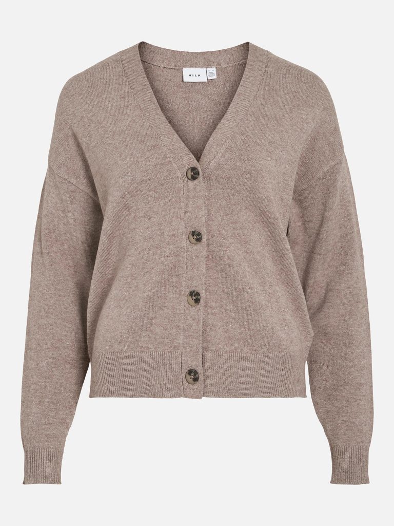 VIRIL VNECK KNIT CARDIGAN FALCON MELANGE