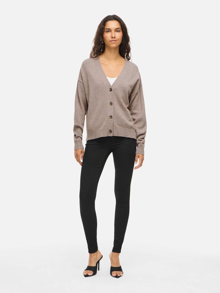 VIRIL VNECK KNIT CARDIGAN FALCON MELANGE
