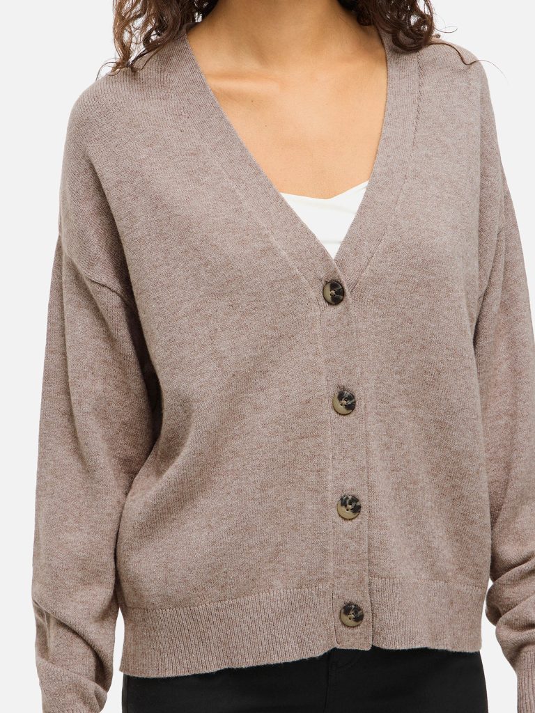 VIRIL VNECK KNIT CARDIGAN FALCON MELANGE