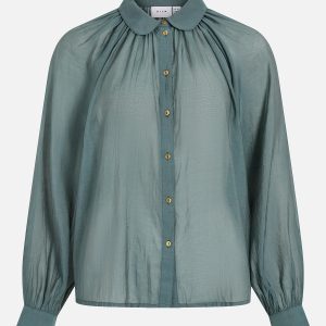 VINABIA LS ROUNDED COLLAR SHIRT BALSAM GREEN – Image 1