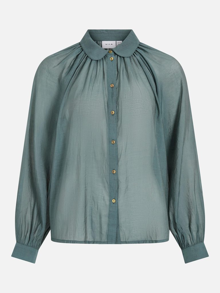 VINABIA LS ROUNDED COLLAR SHIRT BALSAM GREEN