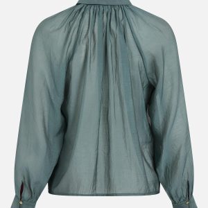 VINABIA LS ROUNDED COLLAR SHIRT BALSAM GREEN – Image 2