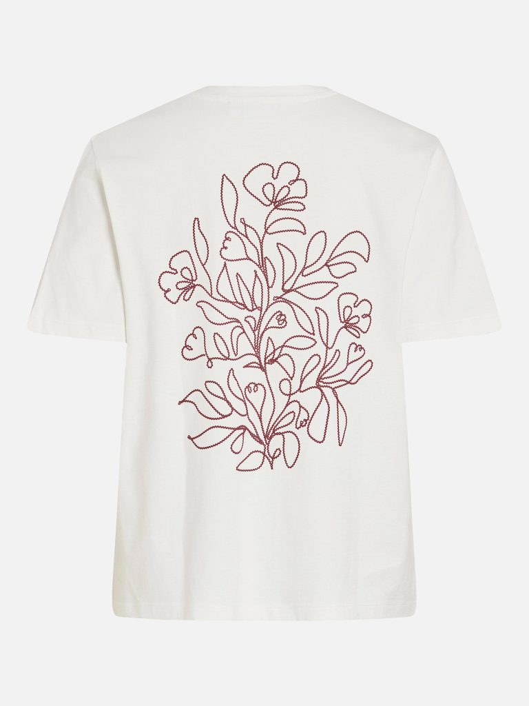 VILURA ONECK SS BACK PRINT TSHIRT SNOW WHITE