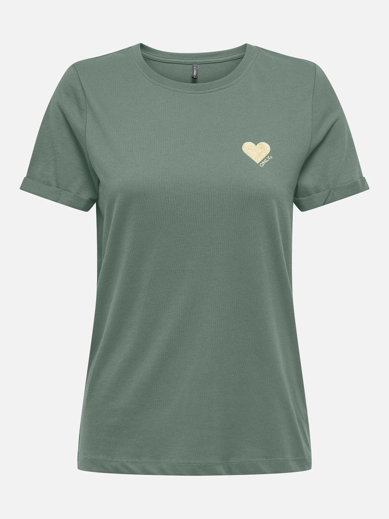 ONLKITA SS TOP LAUREL WREATH GOLD GLITTER