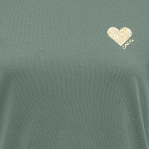 ONLKITA SS TOP LAUREL WREATH GOLD GLITTER – Image 3
