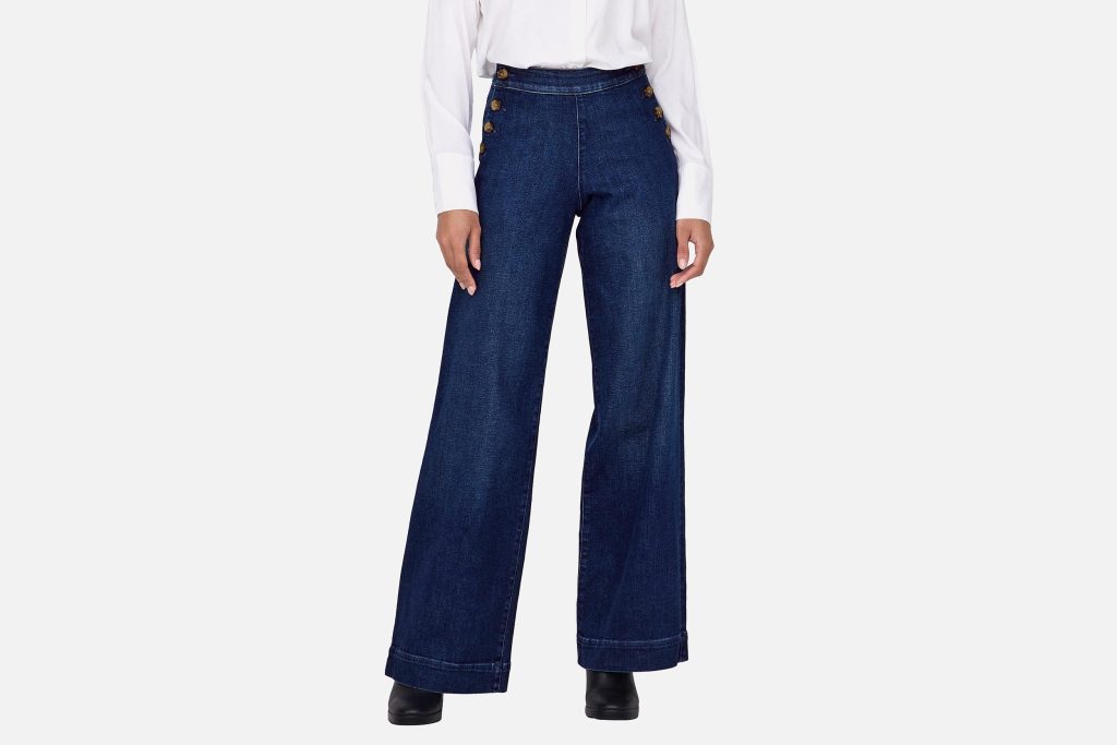 ONLMADISON HW BUTTON WIDE DNM DK MED BLUE L30