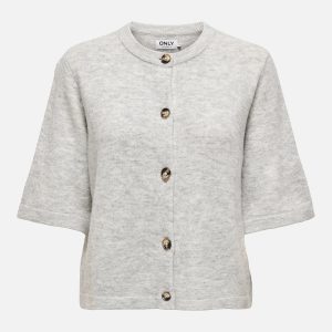ONLCAMILLA SS CARDIGAN KNT LIGHT GREY MELANGE - Image 1