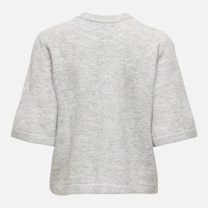 ONLCAMILLA SS CARDIGAN KNT LIGHT GREY MELANGE - Image 2