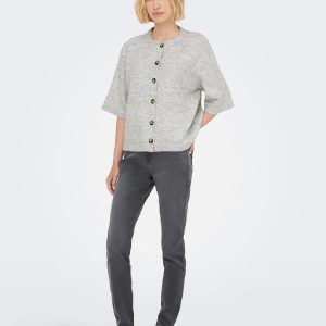 ONLCAMILLA SS CARDIGAN KNT LIGHT GREY MELANGE - Image 3