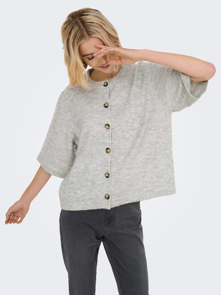 ONLCAMILLA SS CARDIGAN KNT LIGHT GREY MELANGE