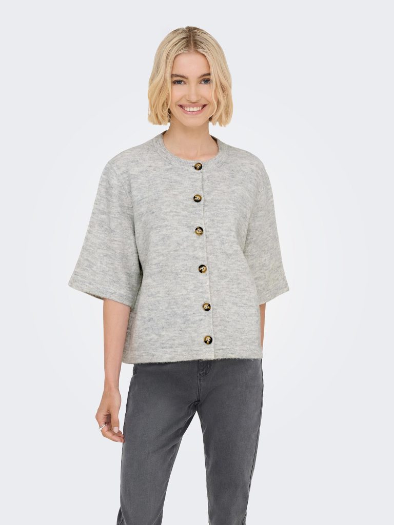 ONLCAMILLA SS CARDIGAN KNT LIGHT GREY MELANGE