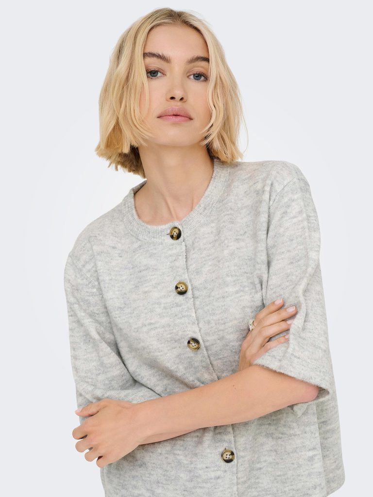 ONLCAMILLA SS CARDIGAN KNT LIGHT GREY MELANGE
