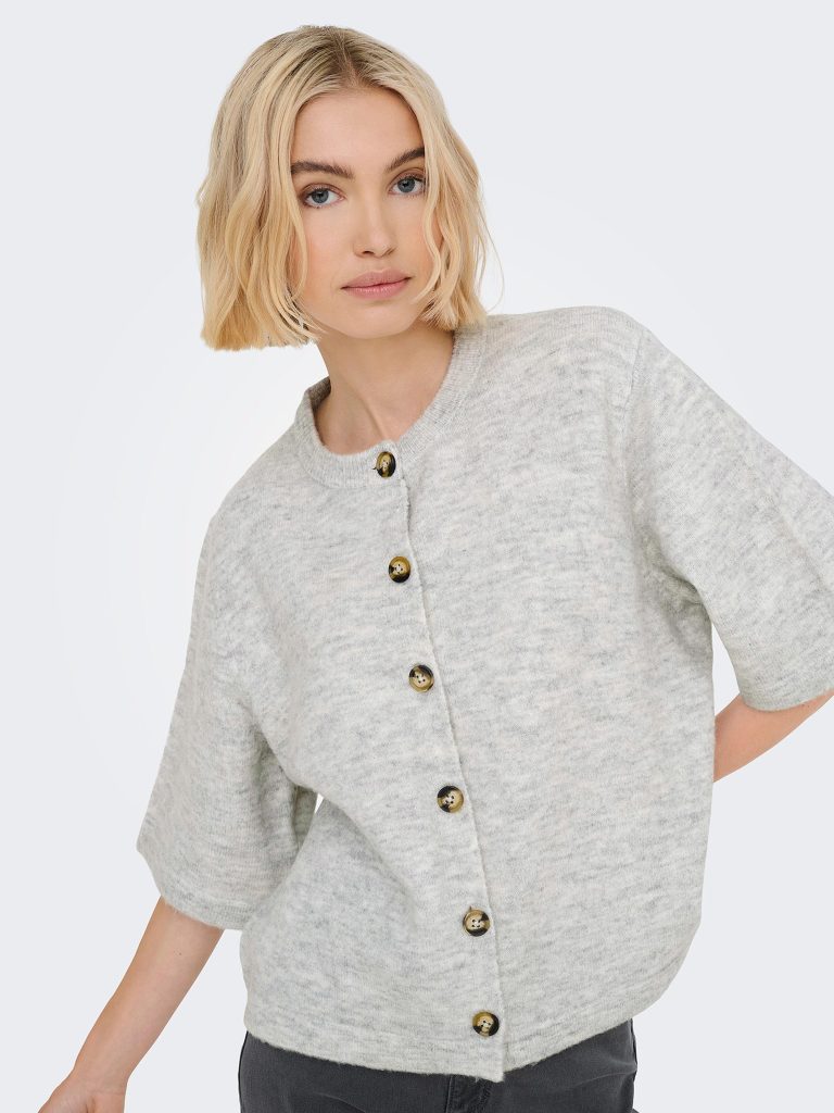 ONLCAMILLA SS CARDIGAN KNT LIGHT GREY MELANGE