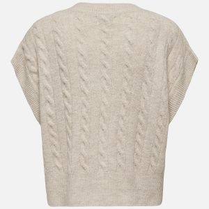 ONLMELODY VEST KNT NOOS OATMEAL MELANGE – Image 2